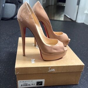 Christian Louboutin Nude Peep Toe Heels